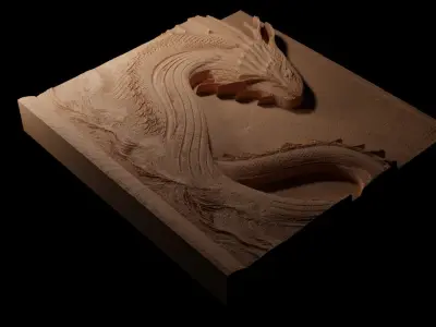 Leviathan CNC 3d Print High Relief Sand Casting 3D print model