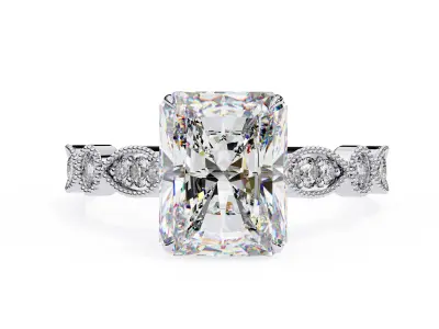 ASSCHER  DIAMOND RING -CAD-071 3D model