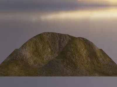 Aerial Grassy and Rocky Mountain 6 Free 3D model