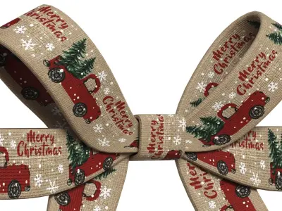 Christmas Bow Ribbon 50 Low-poly 3D model