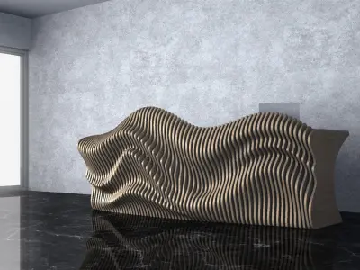 Parametric Wavy Wooden Furniture 24-  CNC files for cutting 3D model