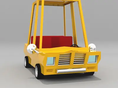 Cartoon car Low poly 3d model Low-poly 3D model