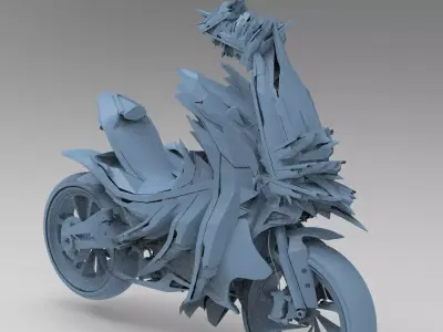 Cyberpunk dragon bike 1 3D model
