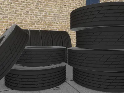 tire2 pile of tires 3D model