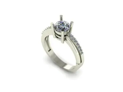 solitair ring 3D print model