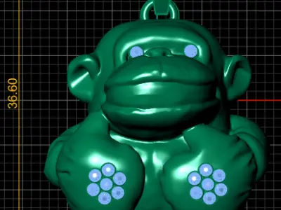 MONKEY ANIMAL PENDANT 3D PRINTABLE MODEL  3D print model