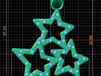 gold star pendant 3D printable model  3D print model