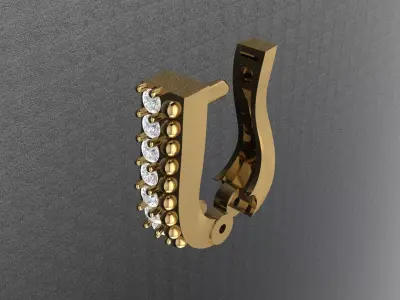  Classic Diamond Huggie Hoop Earring 3D print model