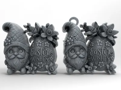 Easter gnome egg decor  3D print model