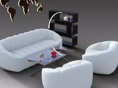 Reader and coffee nook in the Genboeck house  3D model