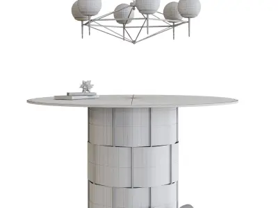 Table and chandelier Worlds Away 3D model