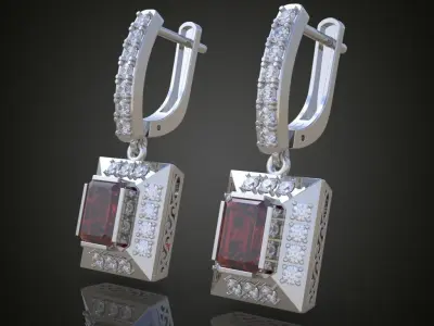 Earring 3D model 3D printable model 0057 3D print model
