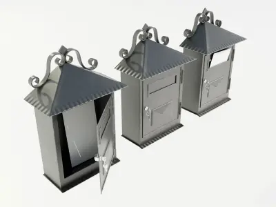 Wall Mounted Wrought Iron Mailbox 3D model