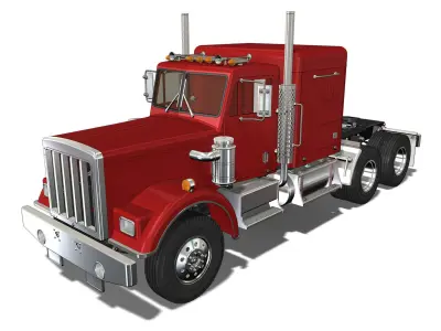RED TRUCK HAULER 3D model