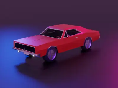Dodge charger 1969  Low-poly 3D model