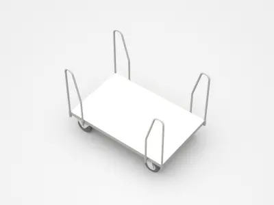 Empty Container Cart With Four Handles 3D model