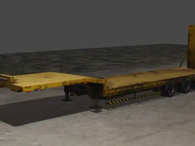 HEAVY TRANSPORT - TRUCK TRAILER Low-poly 3D model