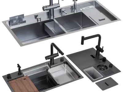 Asras sink set2 3D model