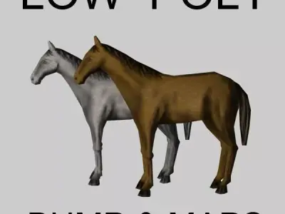 Low poly horse 3D model