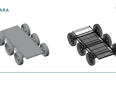 Futuristic cart transport 3d assets V4 Full Model Low-poly 3D model
