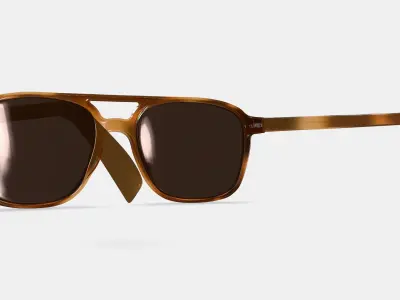 Brimmer Sunglasses in Black Walnut Low-poly 3D model