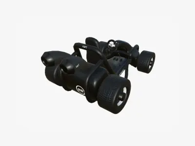 Cartoon Kart G09 Black - Vehicle Racing Design Low-poly 3D model