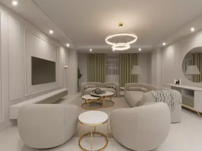 Interior Design of a Apartment in a Minimal Neo-Classical Style 3D model
