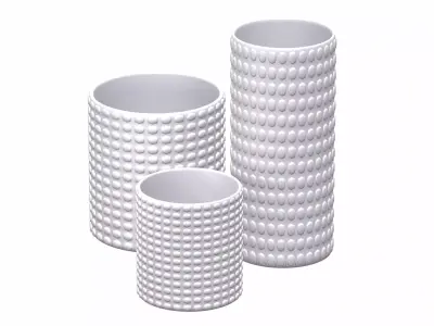 White Geometric Decor Vase SET 3D model