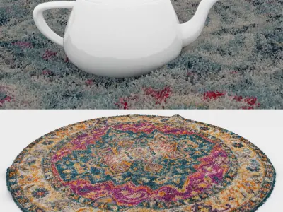 Round Rug Set 162 3D model
