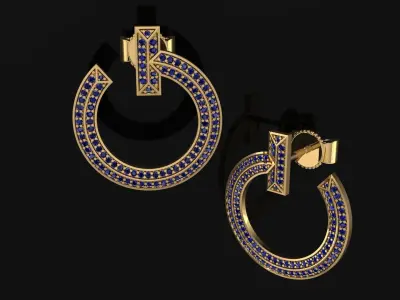 T Earrings 3D print model