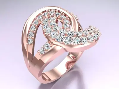 Diamond Ring - Womens Rings - N2357 3D print model
