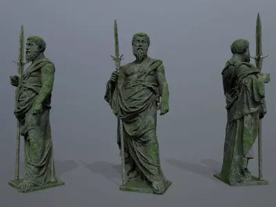 Man Statue Low-poly 3D model