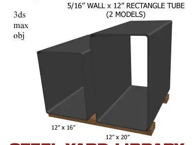 5 16in Wall x12in Rectangle Tube 3D model