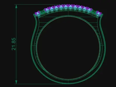 Men Diamond Jewelry Ring 3D print model