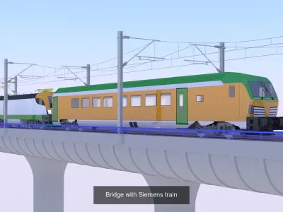 Railway station and bridge 3D Model Collection