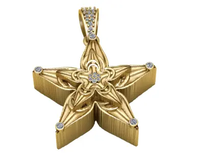 STAR PENDANT 3D PRINTABLE MODEL  3D print model