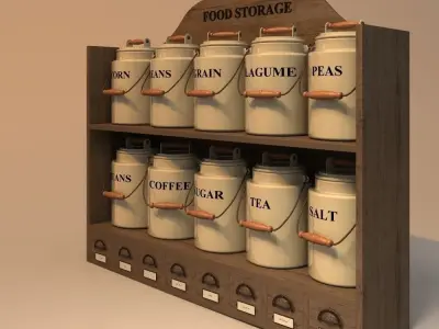 food storage vintage 3D model