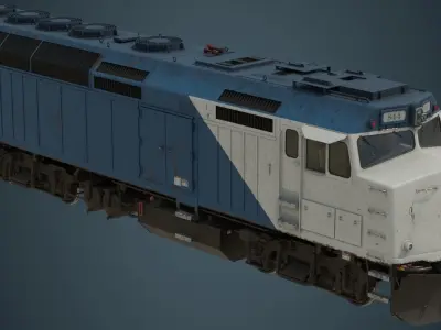 Locomotive 1B Low-poly 3D model