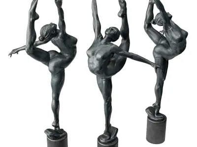 Ballet dancer attitude sculpture 3D model