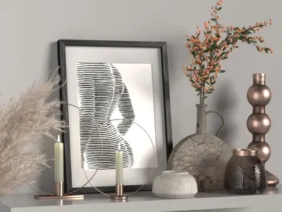 decorative set 01 3D model 7