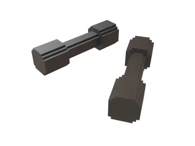Voxel Style DumbBell v1 001 Low-poly 3D model