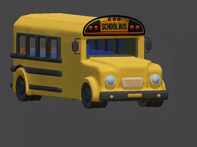 Stylized Cartoony Bus Model 3D model