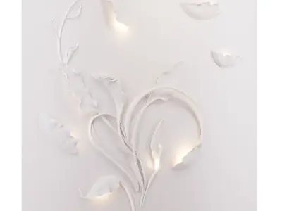 Wall Decor Panel Flowers 3D model