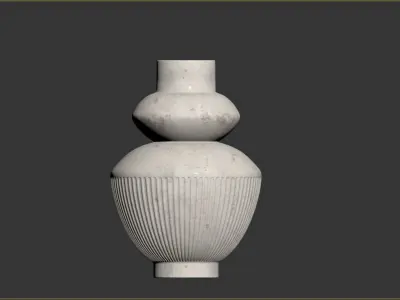 Les Cretes White Textured Vase 3D model