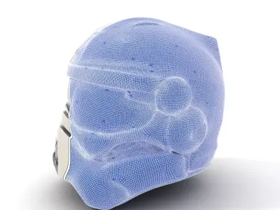 Futuristic White Helmet model pack Low-poly 3D model