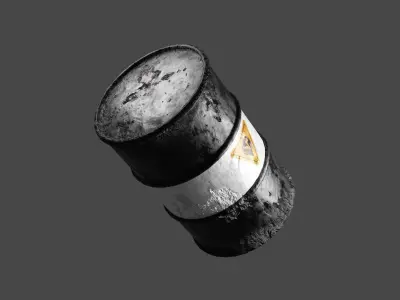 Oil Barrel Game Ready model Realistic Low Poly Mesh Low-poly 3D model