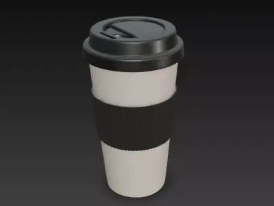 Reusable Coffee Cup Low-poly 3D model