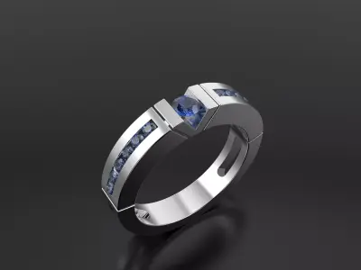 Diamond set ring 3D print model purchase