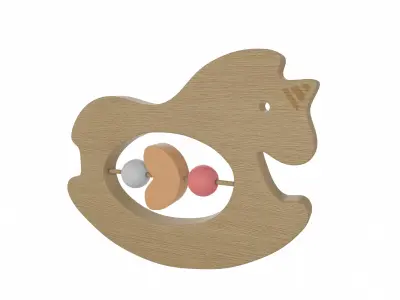 Wooden Horse Baby Toy 3D model