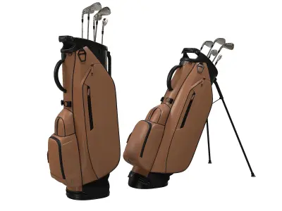 Golf Bag Vessel Player IV Pro Brown Low-poly 3D model